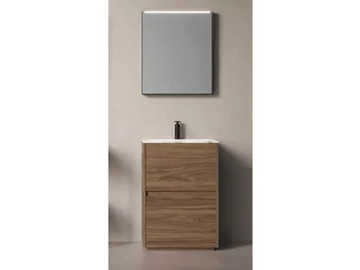 MAKE 34 - Wooden vanity unit with integrated washbasin by LASA IDEA - view 2